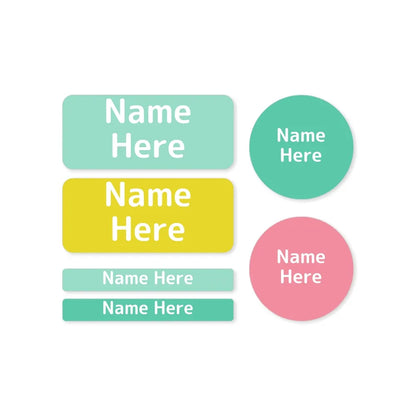 Multi Colour Mixed Name Label Pack