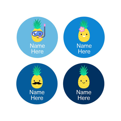 Pineapple Round Name Labels