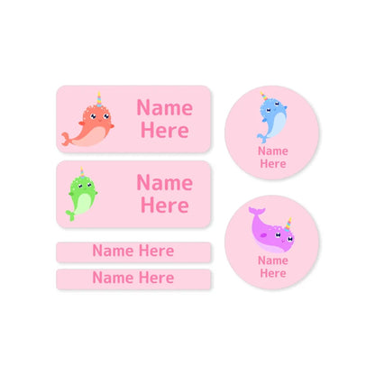 Narwhal Mixed Name Label Pack