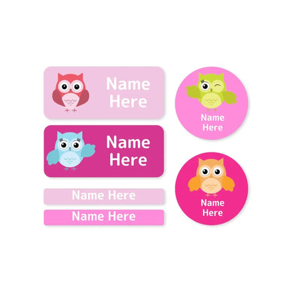 Owls Mixed Name Label Pack
