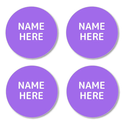 Single Colour Round Name Labels