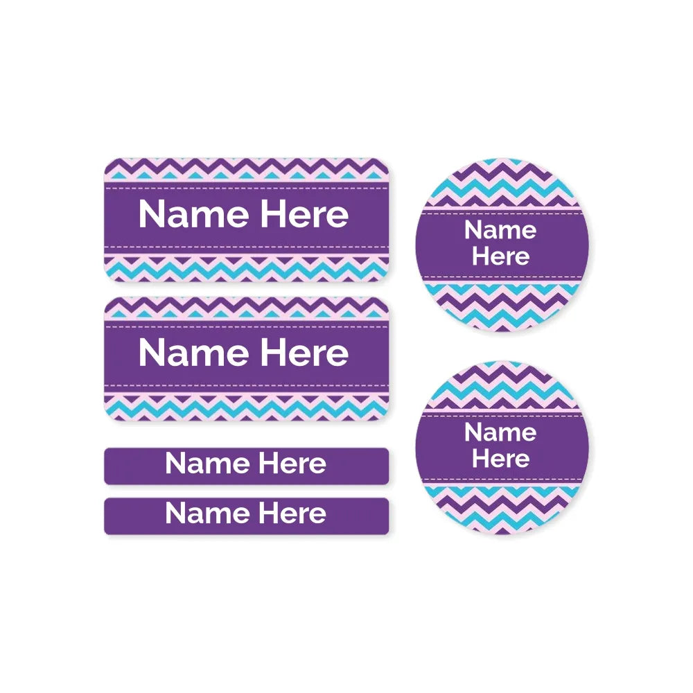 Chevron Mixed Name Label Pack