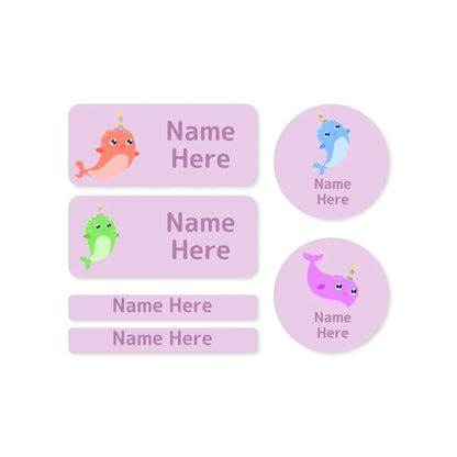 Narwhal Mixed Name Label Pack