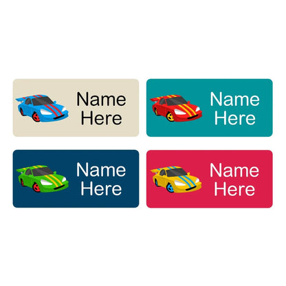 Racing Car Rectangle Name Labels