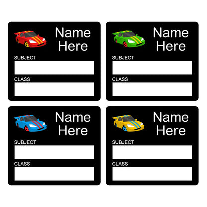 Race Car School Book Labels