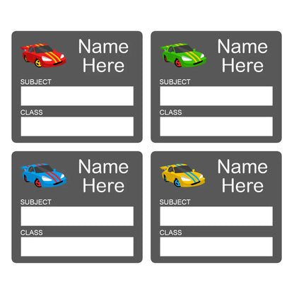 Race Car School Book Labels