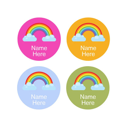 Rainbow Round Name Labels