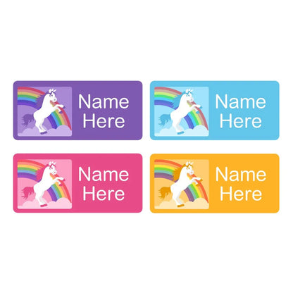 Rainbow Unicorn Rectangle Name Labels