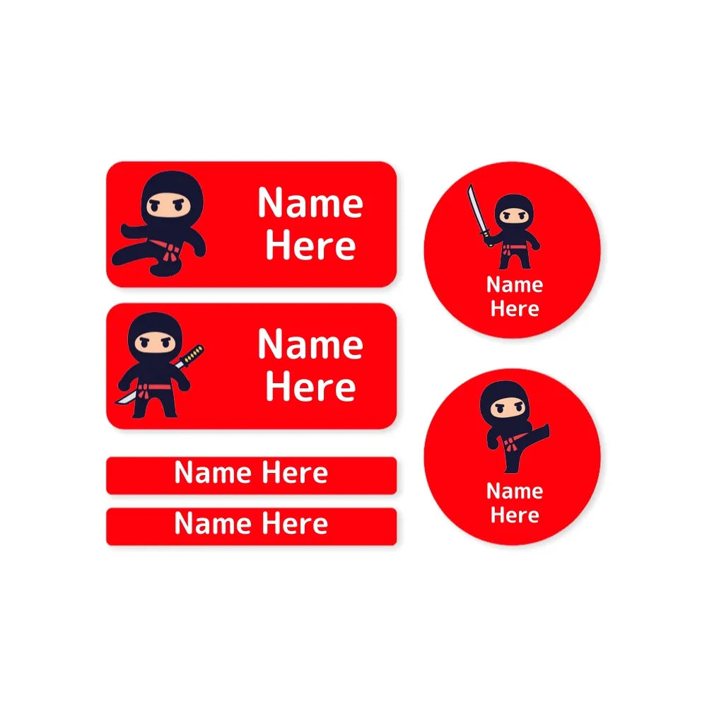 Ninja Mixed Name Label Pack
