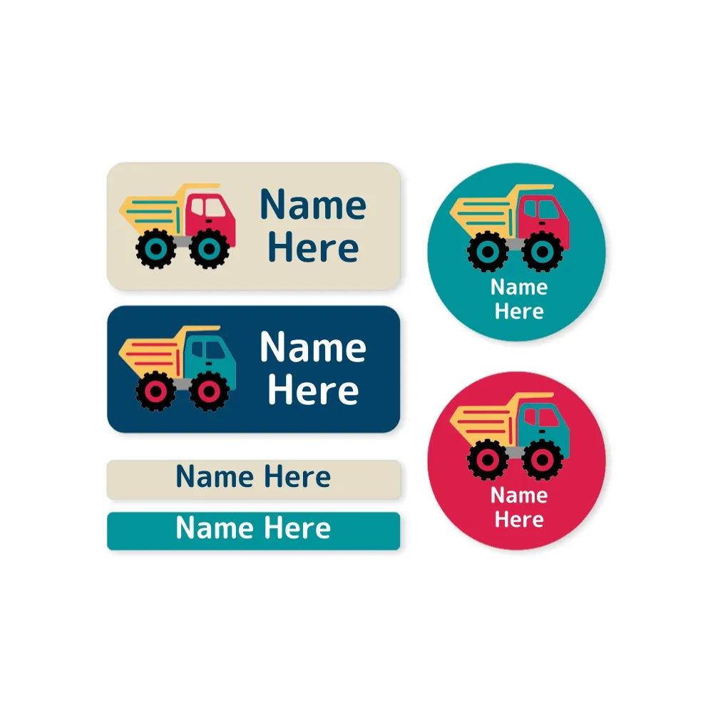 Dump Truck Mixed Name Label Pack