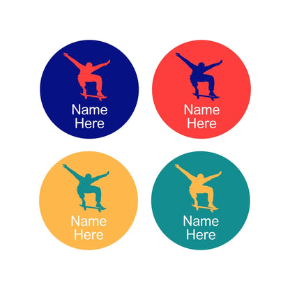 Skater Round Name Labels