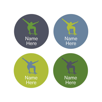 Skater Round Name Labels