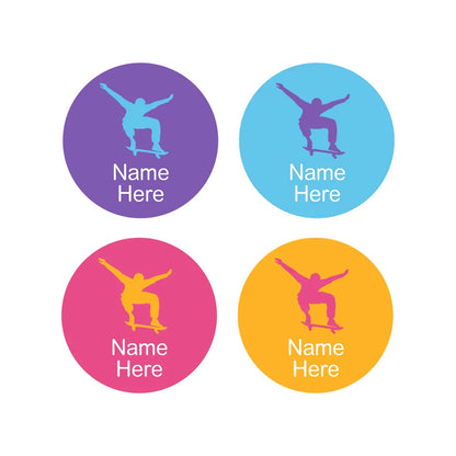 Skater Round Name Labels