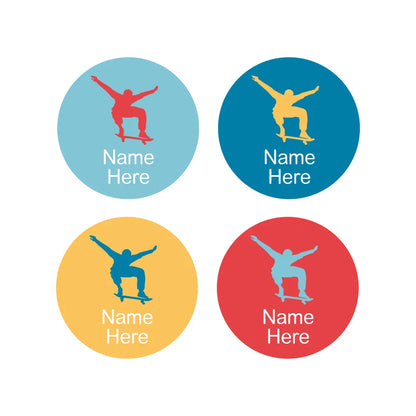 Skater Round Name Labels