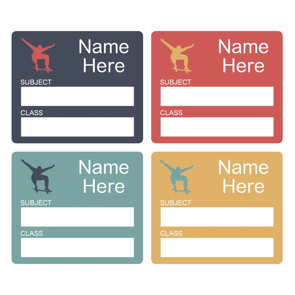 Skater School Book Labels