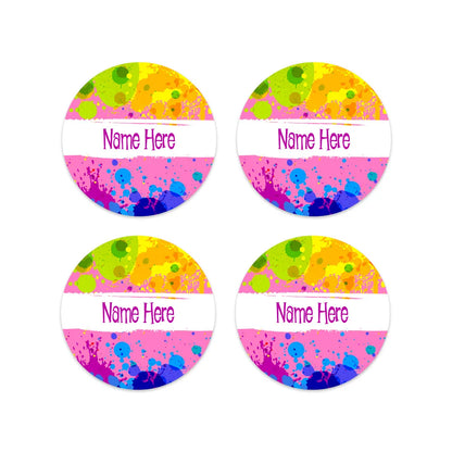 Splatter Round Name Labels