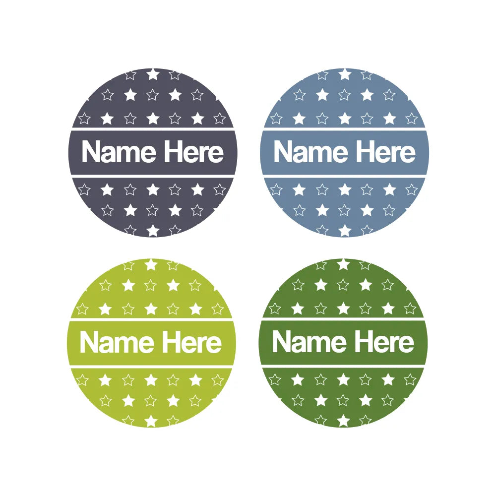 Stars Round Name Labels