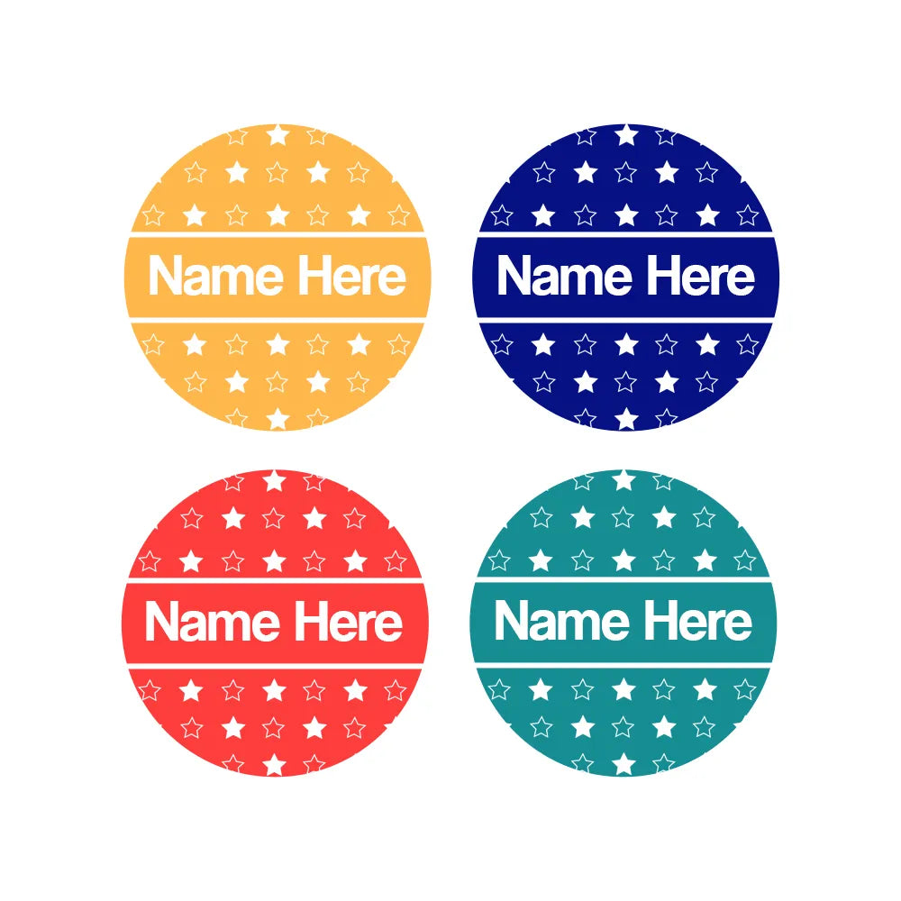 Stars Round Name Labels