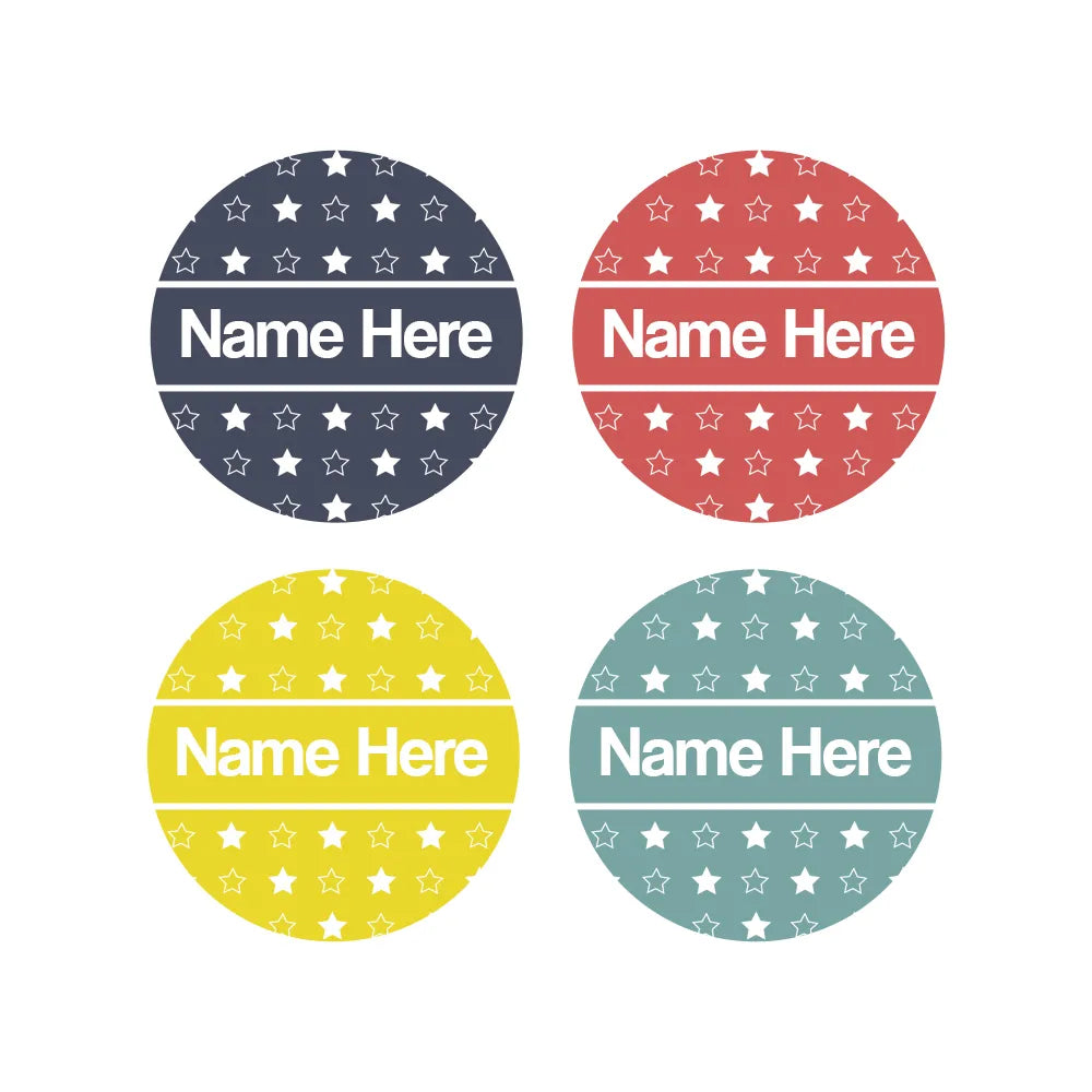 Stars Round Name Labels