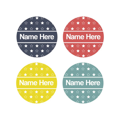 Stars Round Name Labels