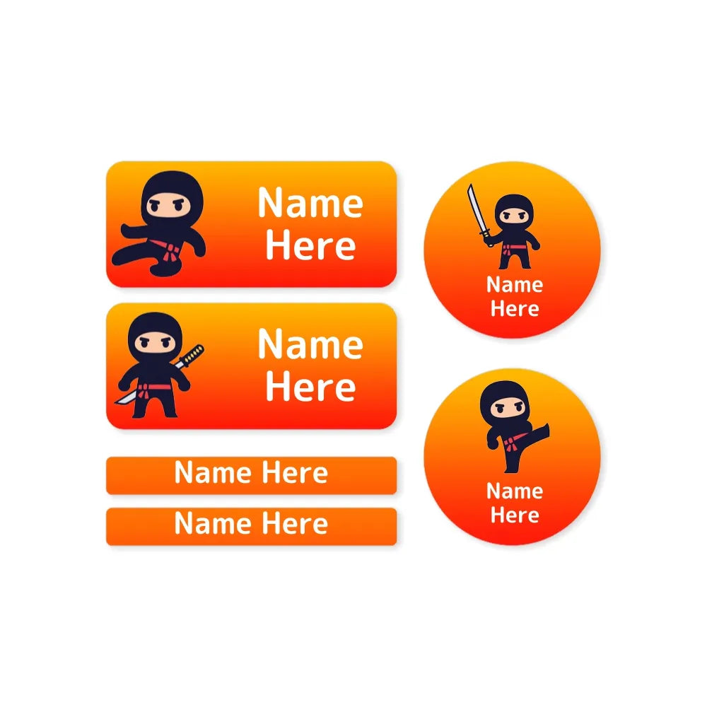 Ninja Mixed Name Label Pack
