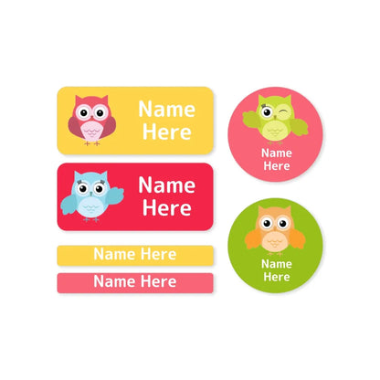 Owls Mixed Name Label Pack