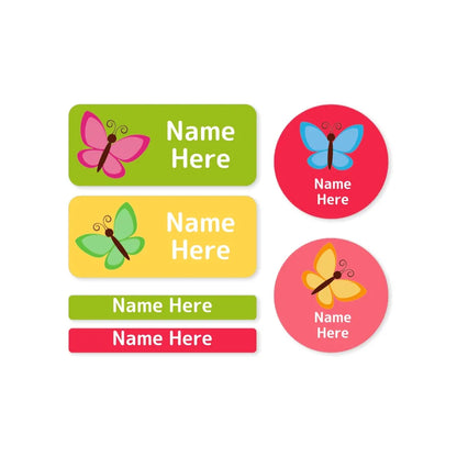 Butterfly Mixed Name Label Pack