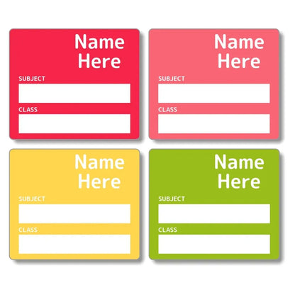 Multi Colour School Book Labels