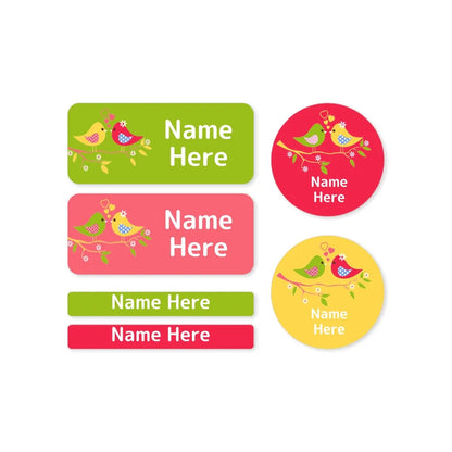 Two Birds Mixed Name Label Pack