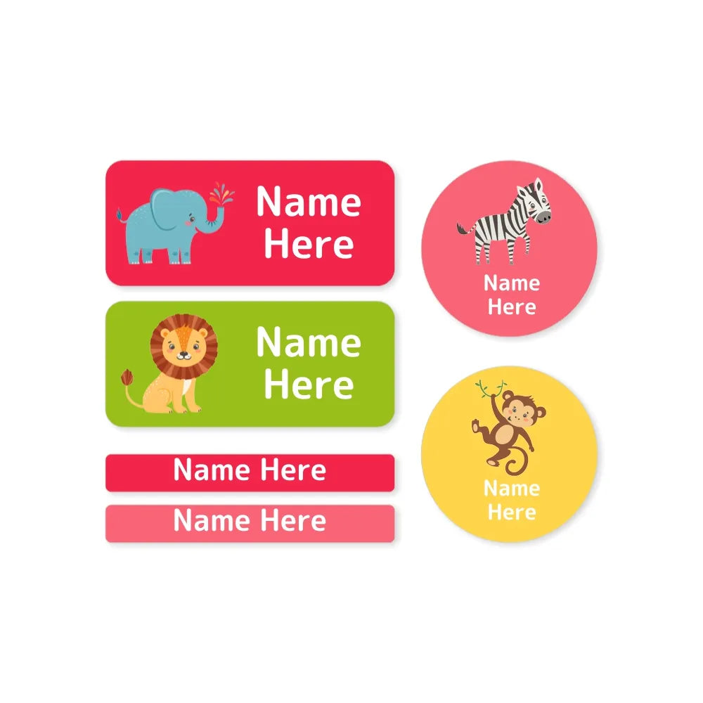 Zoo Animals Mixed Name Label Pack