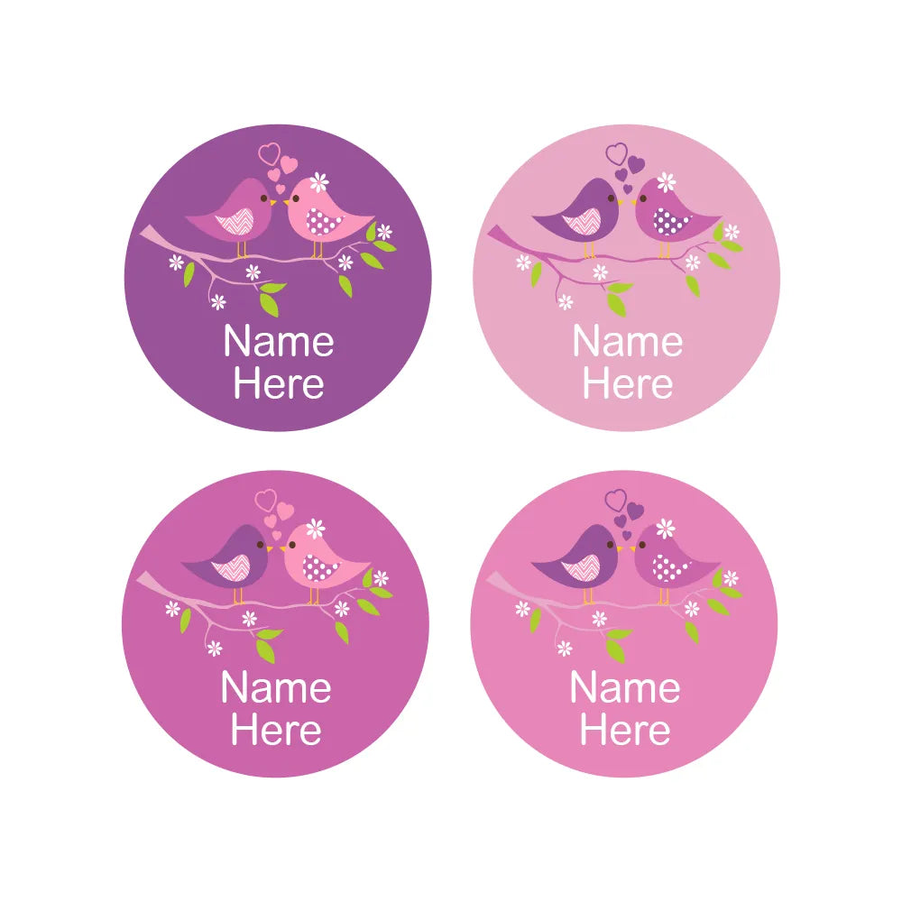 Two Birds Round Name Labels