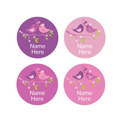 Two Birds Round Name Labels
