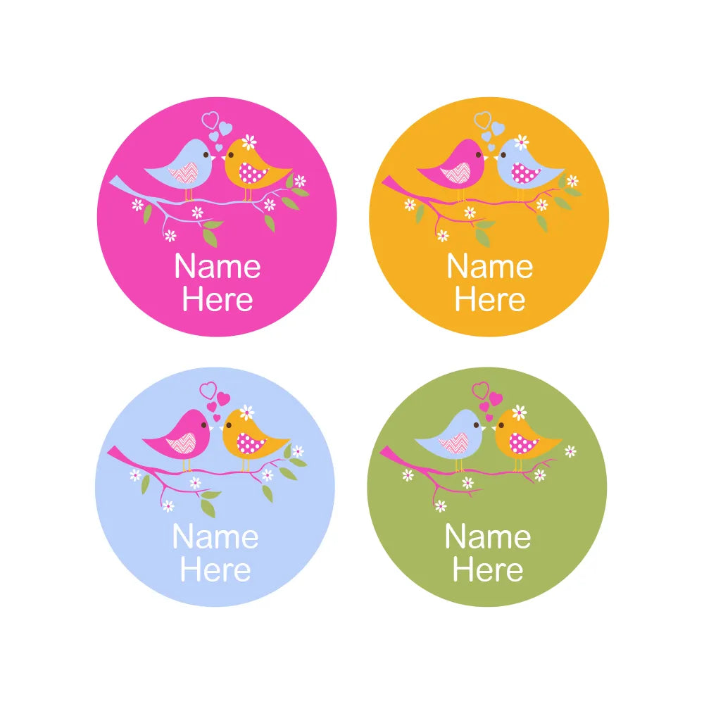 Two Birds Round Name Labels