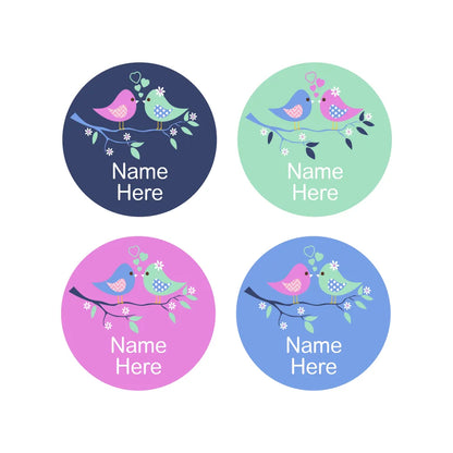 Two Birds Round Name Labels