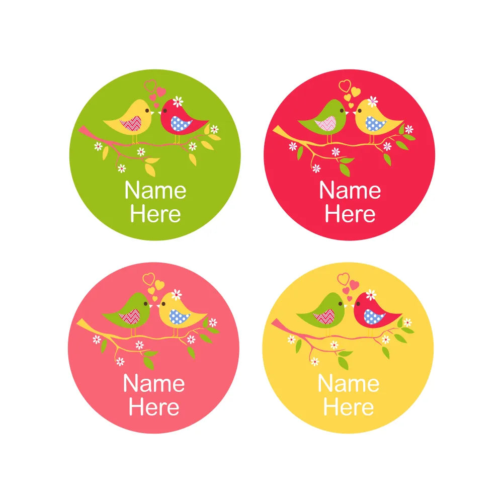 Two Birds Round Name Labels