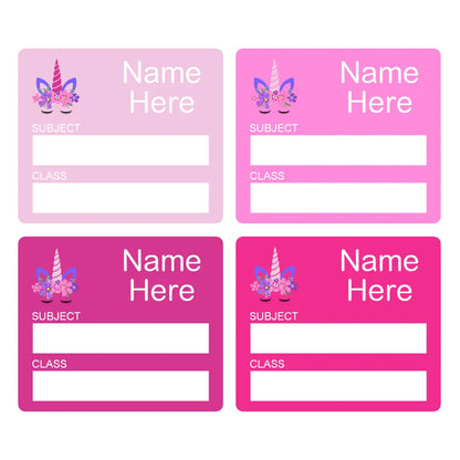Unicorn Horn School Book Labels