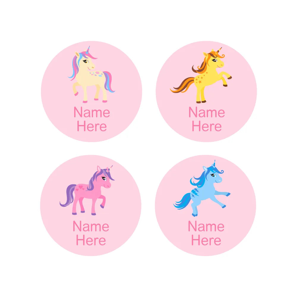 Unicorn Round Name Labels