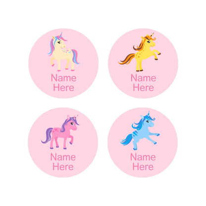 Unicorn Round Name Labels