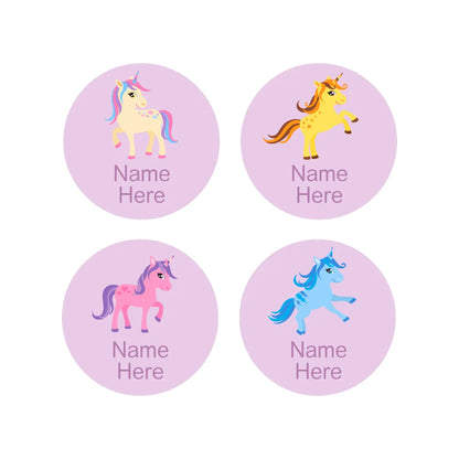 Unicorn Round Name Labels