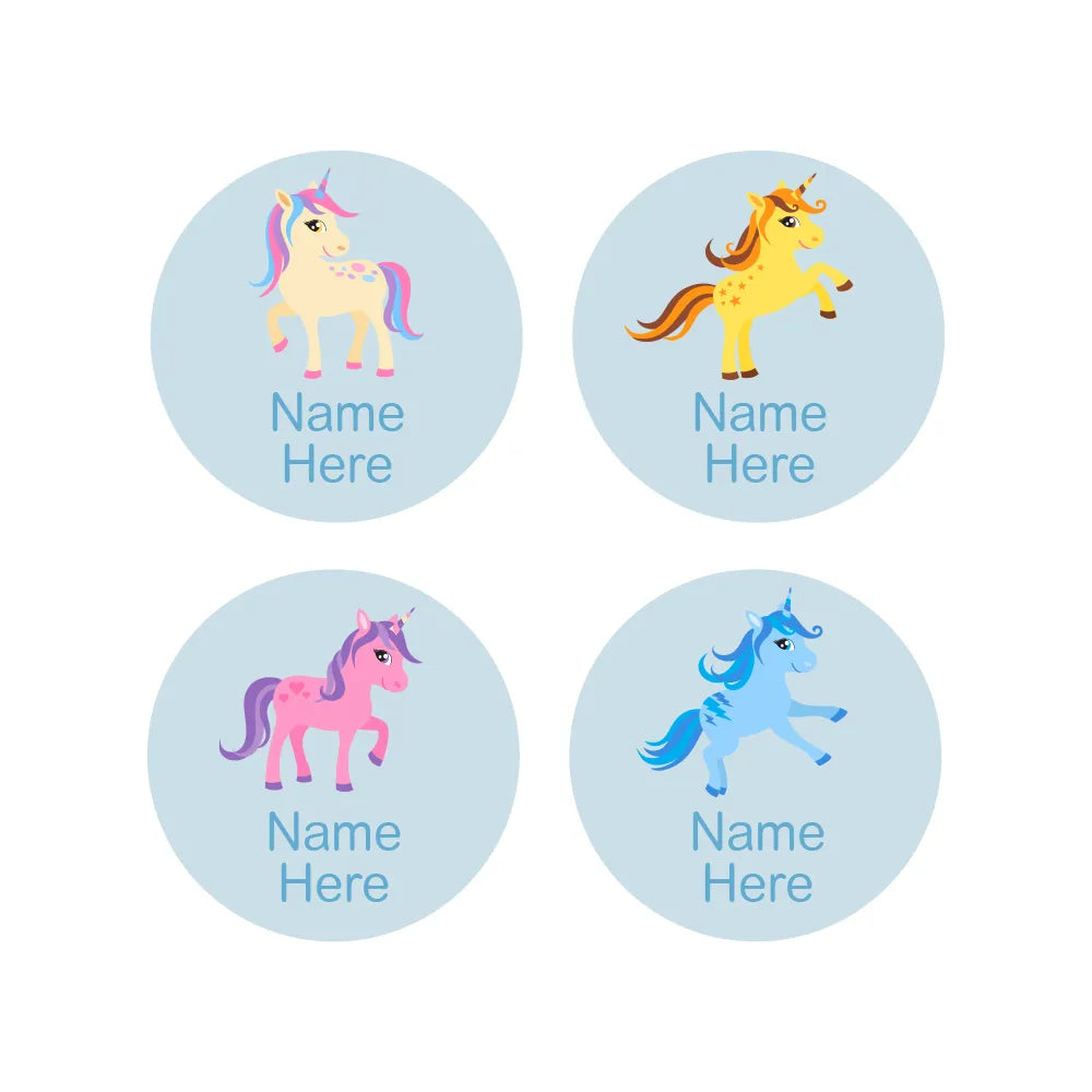 Unicorn Round Name Labels