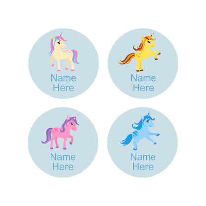Unicorn Round Name Labels