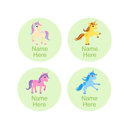Unicorn Round Name Labels