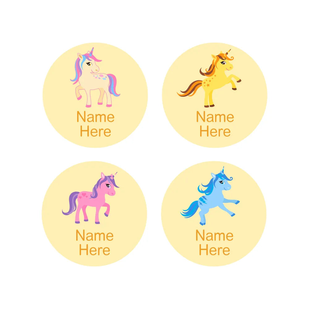 Unicorn Round Name Labels