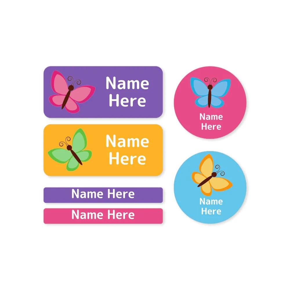 Butterfly Mixed Name Label Pack