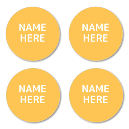 Single Colour Round Name Labels