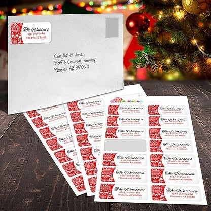 Christmas Pattern Return Address Label