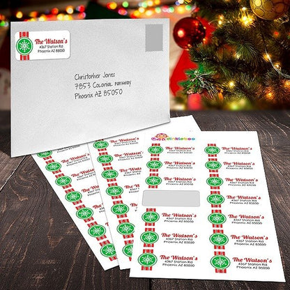 Snowflake Return Address Label