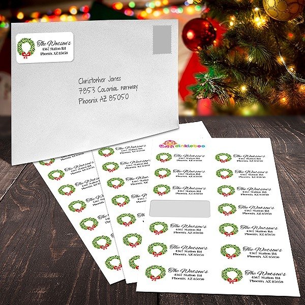 Wreath Return Address Label