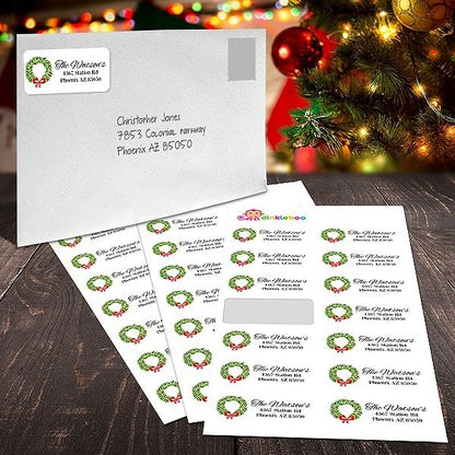 Wreath Return Address Label
